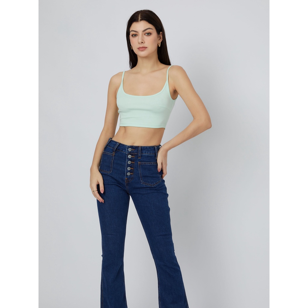 Quần Dài Nữ Straight High Waist , Chất Cotton Pha Spandex Thoải Mái , WQJ000076,SOMEHOW