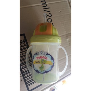 Ca tập uống nước có ống hút dolphin 240ml