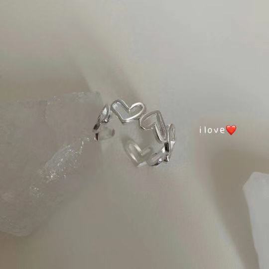Bộ 2 nhẫn trái tim tình yêu cặp đôi nam nữ không gỉ