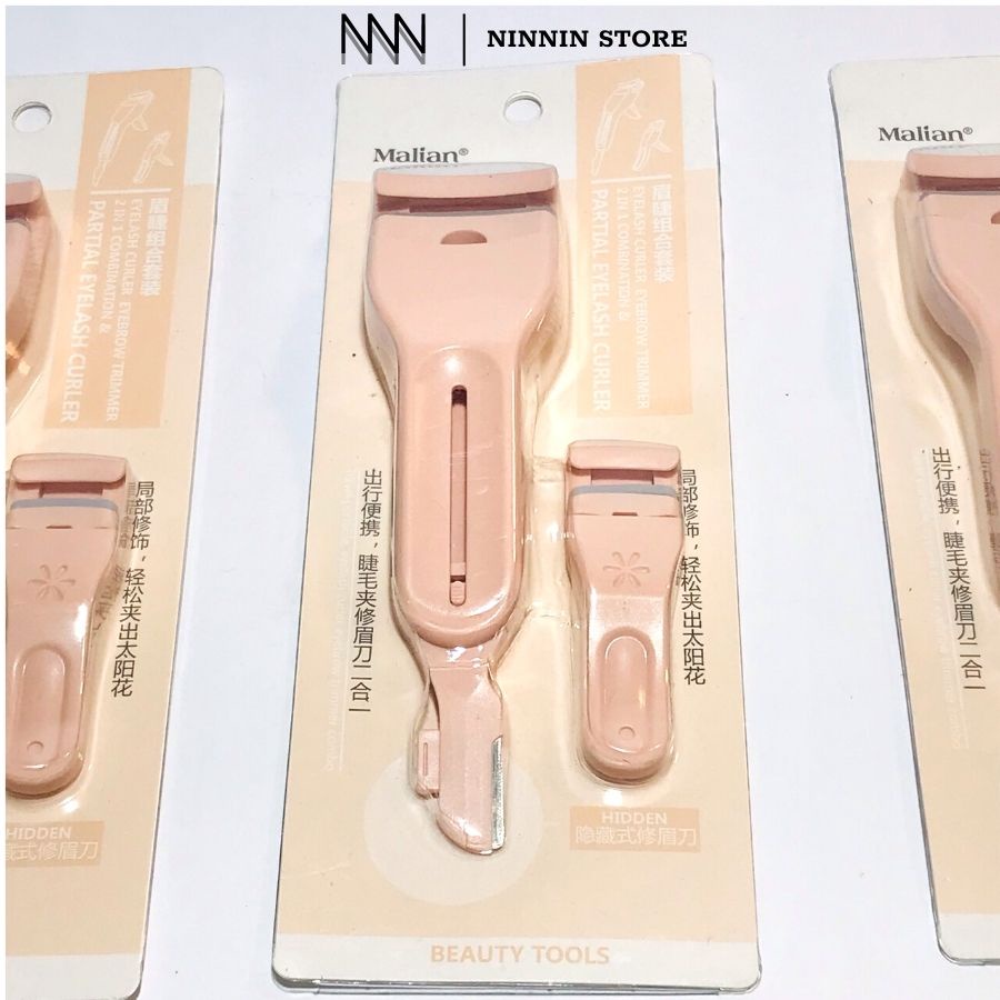 Bộ kẹp mi MARIANNE 3 trong 1 uốn cong lông mi 3D bằng nhựa màu hồng phấn | BigBuy360 - bigbuy360.vn