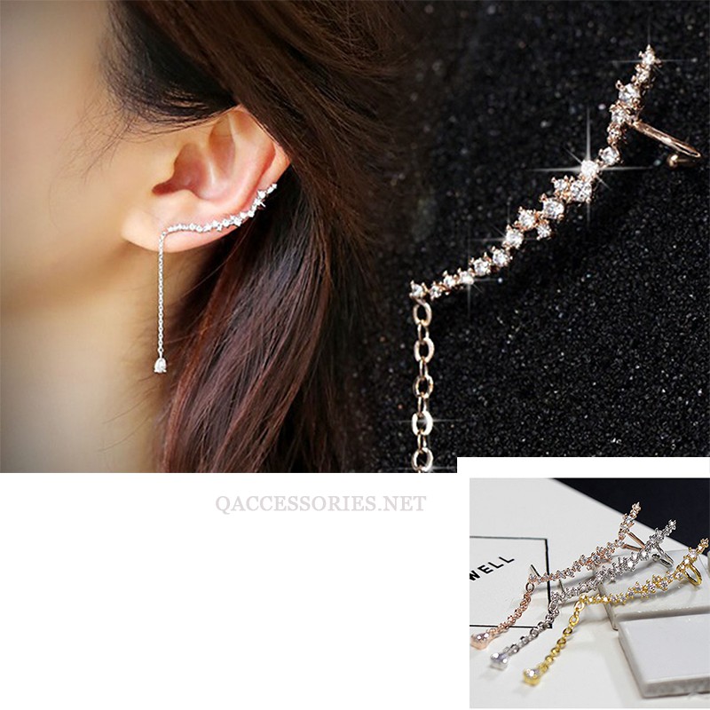 Khuyên tai bạc 925 kẹp vành tầng không cần lỗ bông nam nữ layer S925 EARCUFF QA SILVER Earrings EA210108