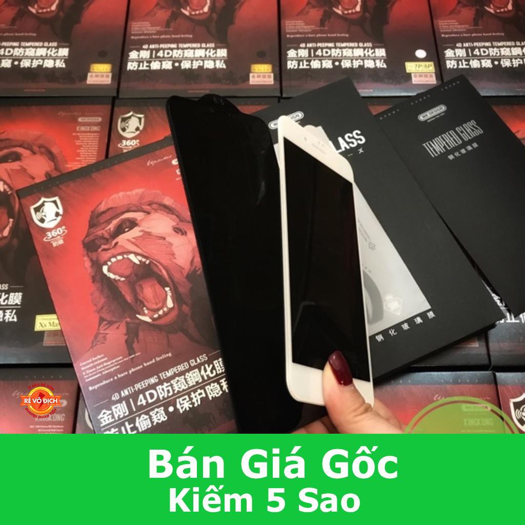 Kính cường lực chống nhìn trộm iphone 14 pro max xs max xs xr x 7 8 plus 11 pro 13 12 promax kingkong wk 4d không có hộp