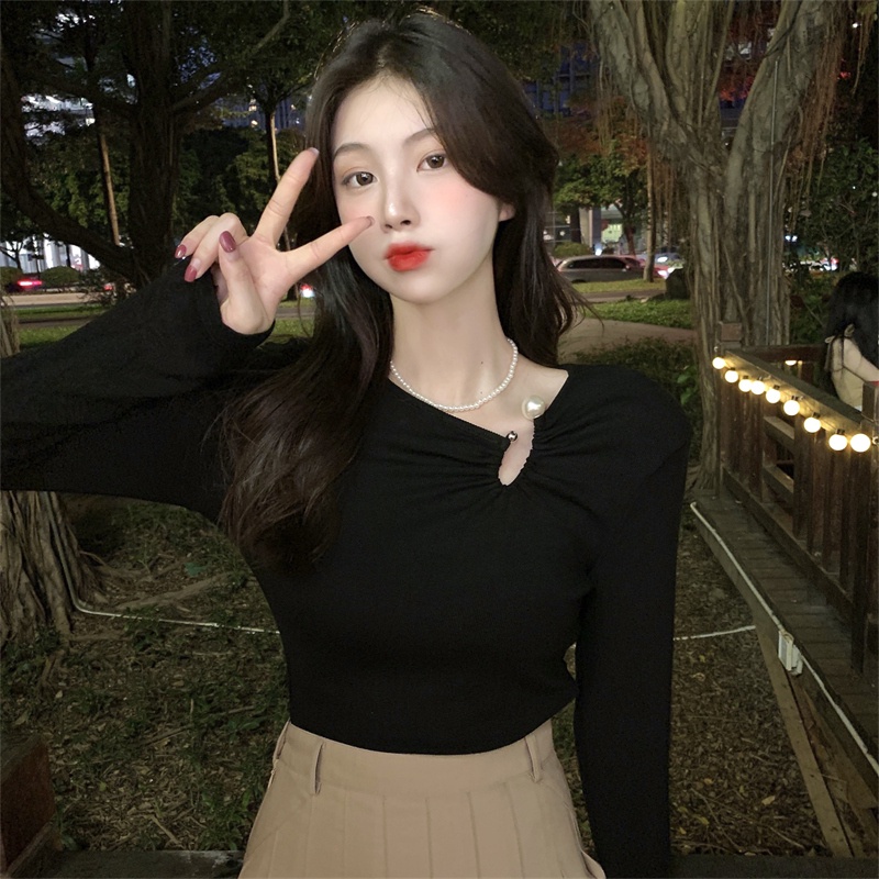 SUXI Áo tay dài thời trang mùa thu phong cách Hàn Quốc trẻ trung cho nữ