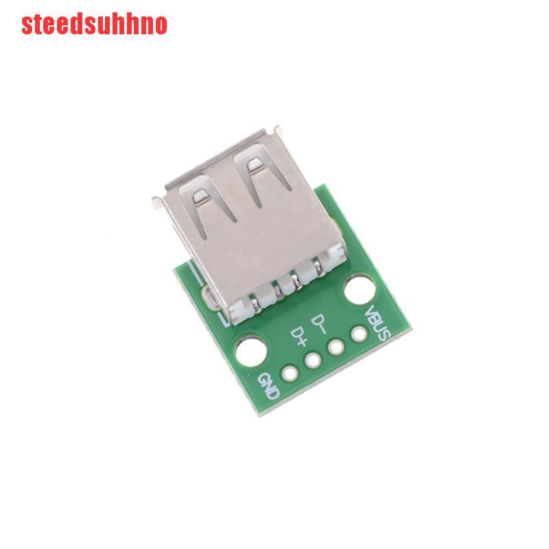 (Fas) 2pcs Hot Female Type A Usb For 2.54mm Pcb Board Dip