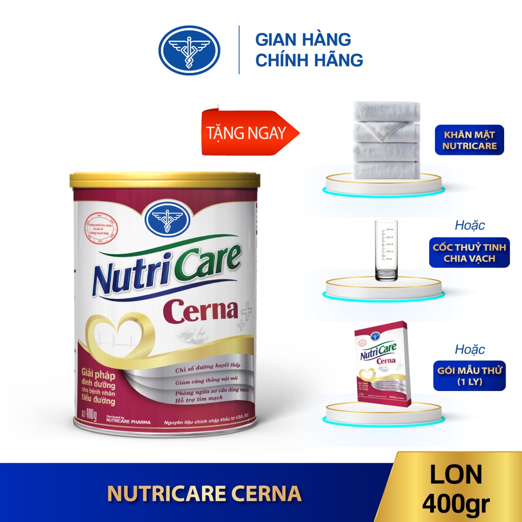 01 lon sữa Nutricare Cerna 400g - Dinh dưỡng cho người đái tháo đường, tiểu đường