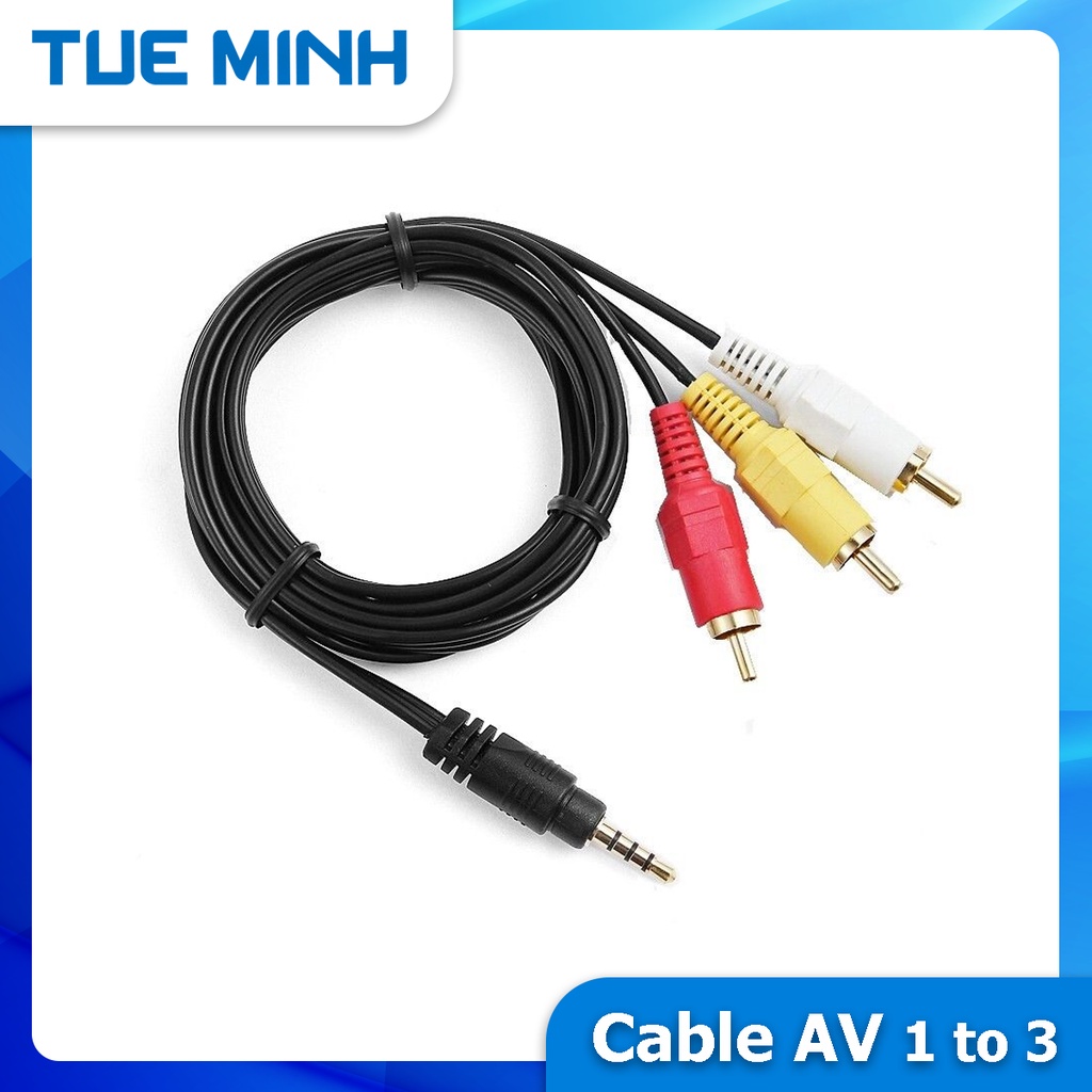 Cable AV 1 to 3 - Cáp 1 đầu jack 3.5 ra 3 đầu hoa sen