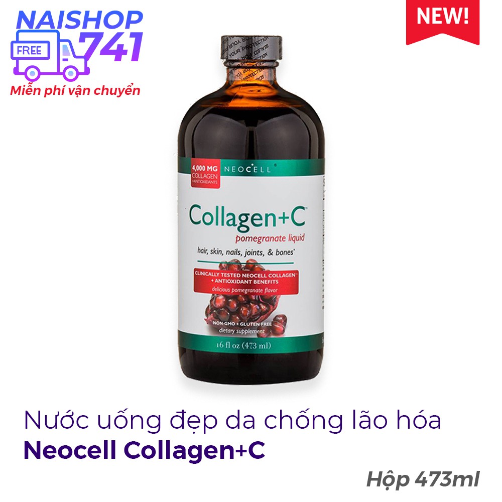 Collagen nước Neocell Collagen C Pomegranate Liquid đẹp da, chống lão hóa (Chai 473ml)