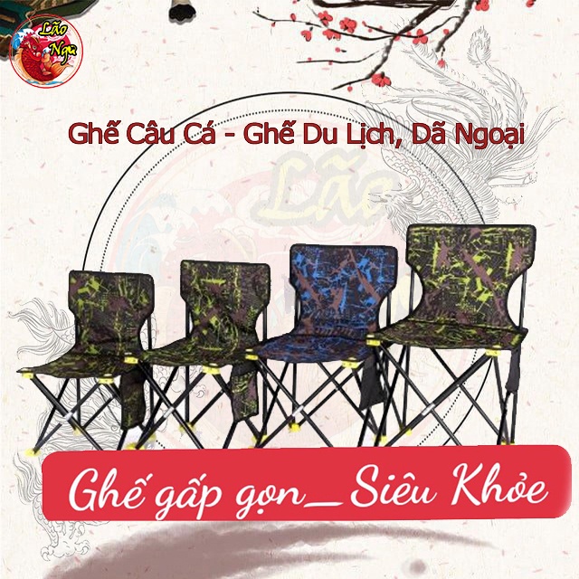 Ghế câu cá rằn ri gấp gọn siêu bền Giá siêu rẻ hàng chất lượng Ghế câu cá dã ngoại