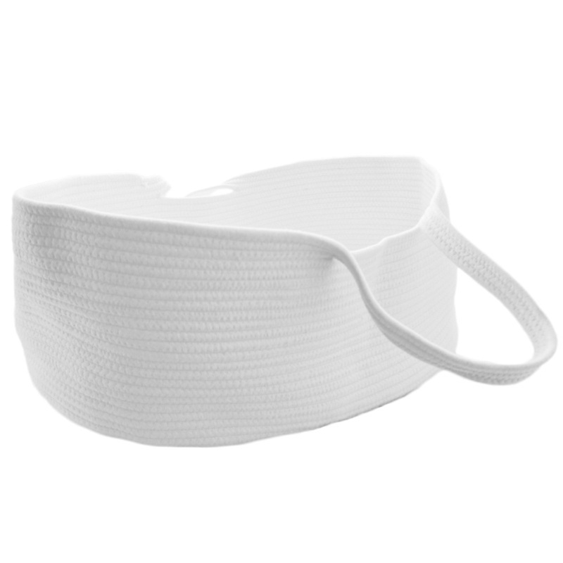 Giỏ nôi ngủ đan dây cotton đan nhỏ gọn trang trí dành cho em bé sơ sinh