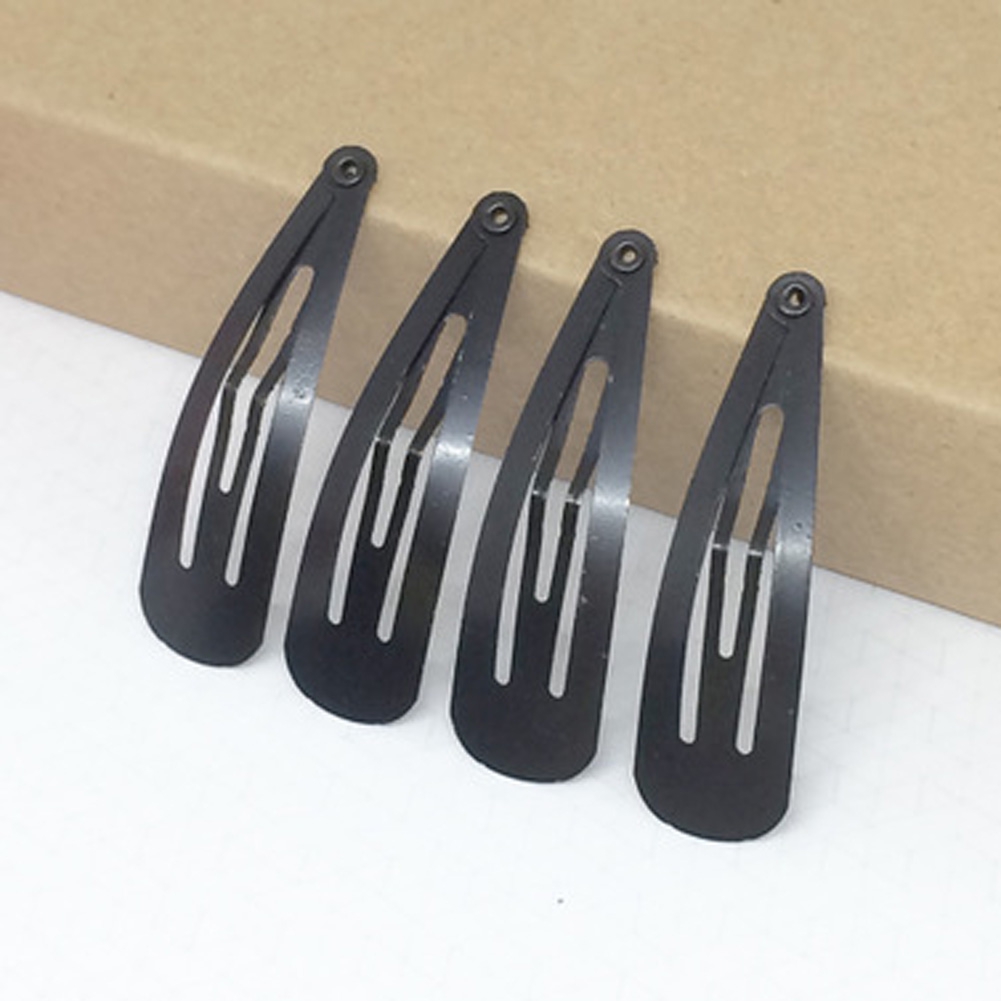 Bộ 10 kẹp tóc màu đen trơn đơn giản xinh xắn cho nữ
