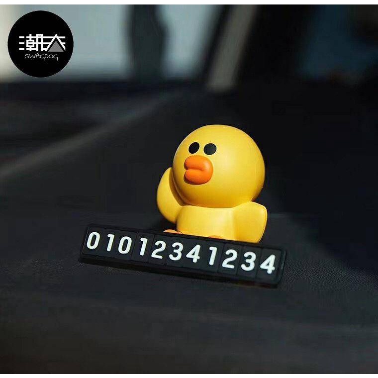 Bảng Ghi Số Điện Thoại Gấu Brown, Thỏ Coni，Vịt Sally 3D Dễ Thương Đặt Taplo Ô Tô