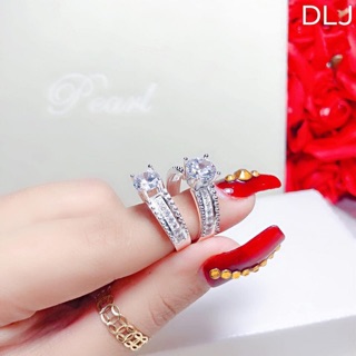 Nhẫn bạc nữ bản to đính đá trắng NB0176