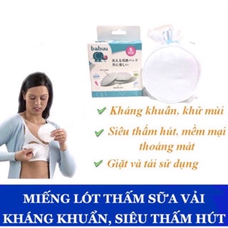  Miếng lót thấm sữa bằng vải Babuu hộp 8 miếng