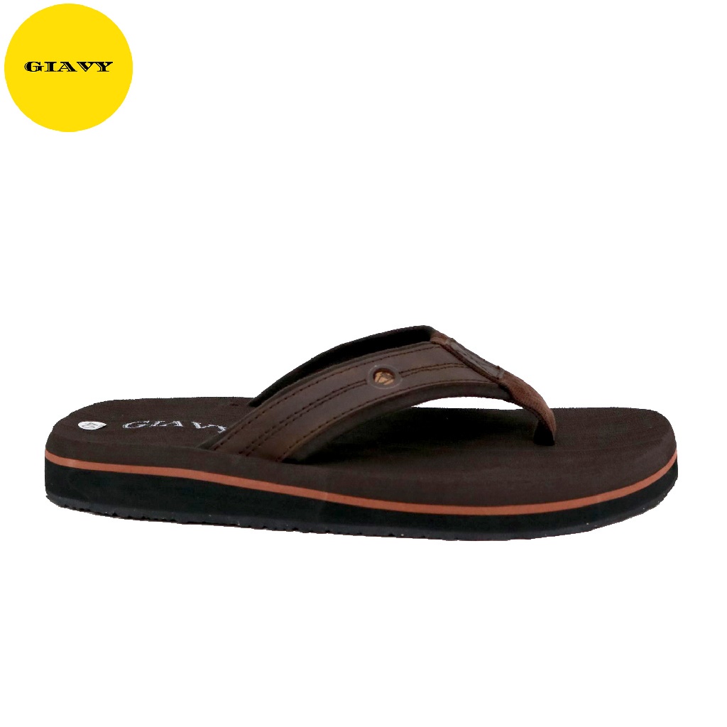 Dép xốp nam quai kẹp, quai da phối vải, chất xốp mềm, êm chân DXQ28- GIÀY GIAVY