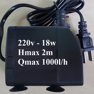 Bơm chìm hồ cá 220v-18w đẩy cao 2m - 1000lh
