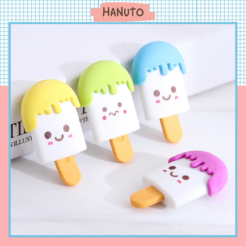 Gôm tẩy bút chì hình đồ ăn que kem cute dễ thương siêu sạch giá rẻ cho bé HANUTO GT06