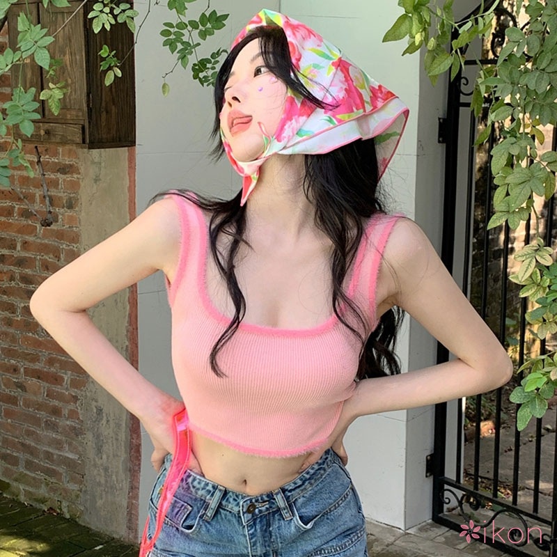 Áo Hai Dây Cổ Chữ U Ôm Dáng Phối Màu Thời Trang Cho Nữ