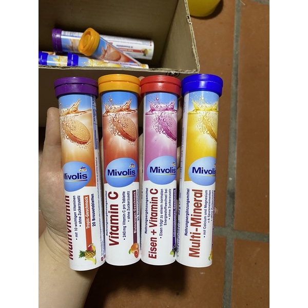 vitamin C Mivolis 20v dạng sủi tăng sức đề kháng hàng Đức