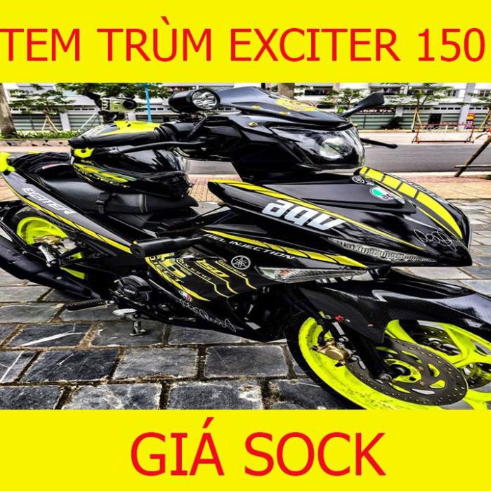 Tem Trùm Xe Exciter 150 ex ( Vàng Đen)