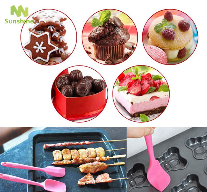 1pcs Silicone Baking Tool Cake Butter Spatula Scraper Color Random