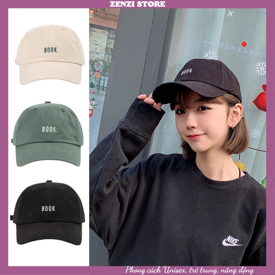 Mũ lưỡi trai chữ BOOk chất liệu nỉ gân dày dặn Nón kết phong cách Ulzzang trẻ trung cá tính nam nữ