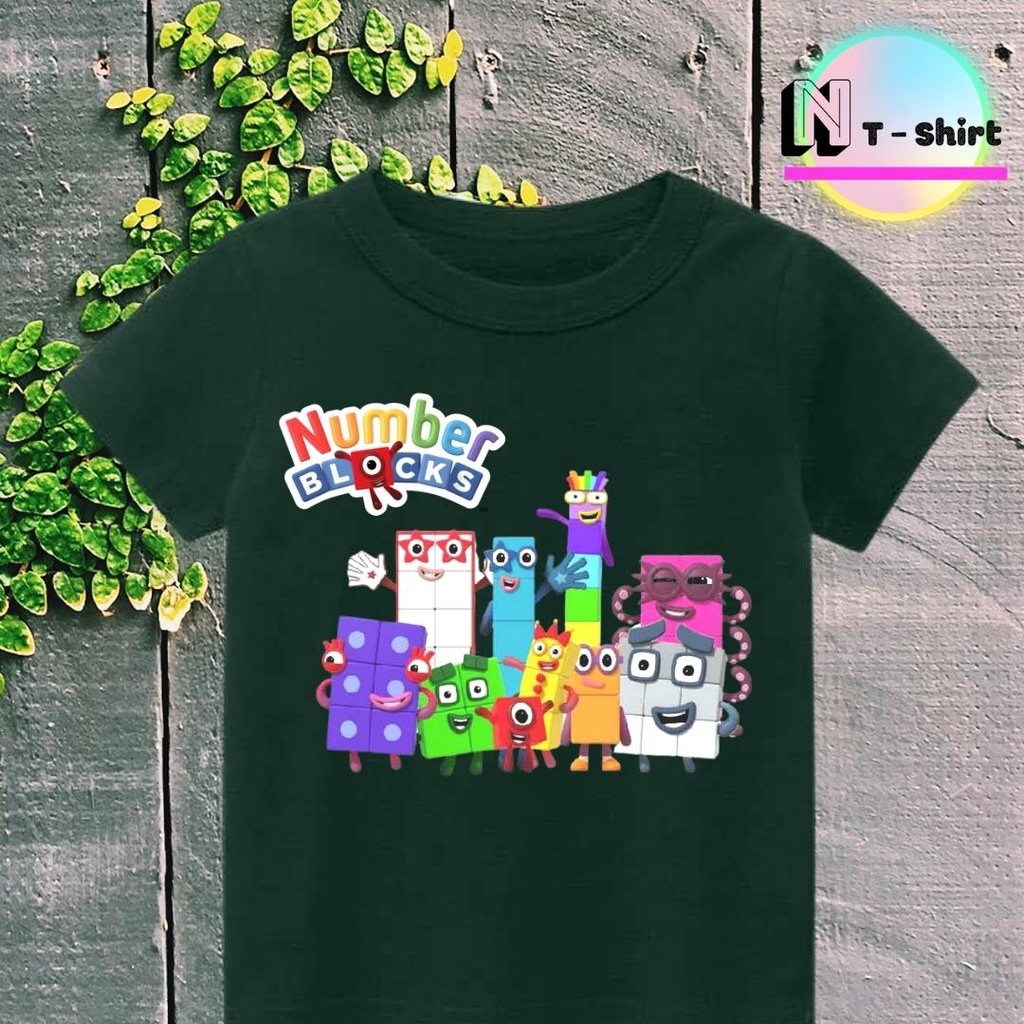 Áo thun cho bé trai và bé gái in hình hoạt hình Number Blocks dễ thương, chất liệu cotton mềm mịn thoáng mát NTShirt 01