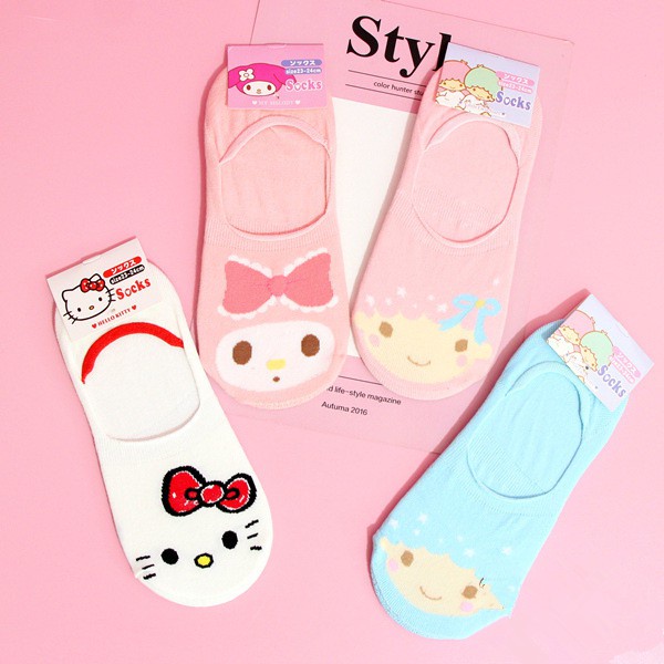 Hello kitty Đôi Tất cotton Hình Mèo kitty Xinh Xắn Cho Bé Gái