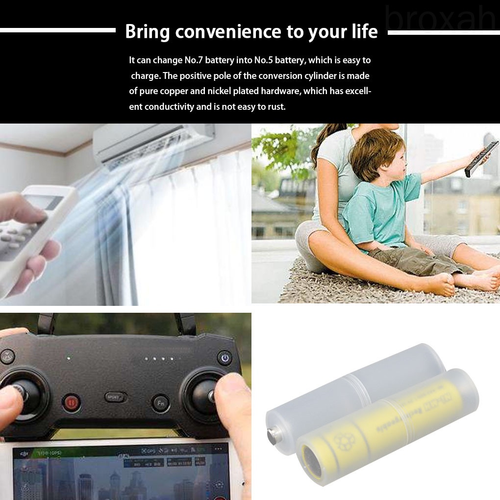 Set 5 vỏ nhựa chuyển đổi pin AAA sang AA