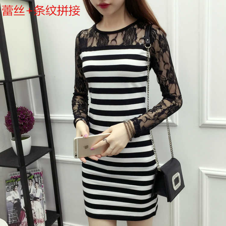 Women's Lace Spring and Autumn Fashion Large Size Thin and thin Medium long sleeved shirt packed | BigBuy360 - bigbuy360.vn