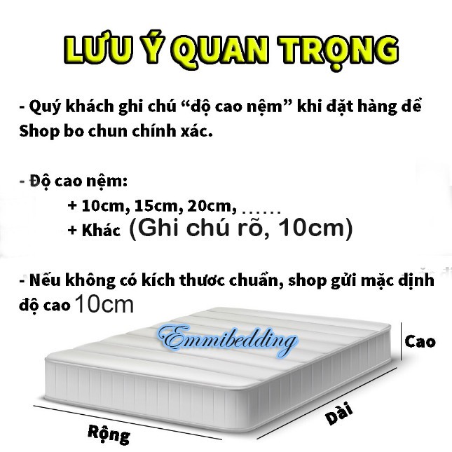 Bộ Chăn Ga Gối Emmidecor Miễn Phí Bo Chun, Chất Liệu Cotton Thoáng Mát, Mềm Mịn