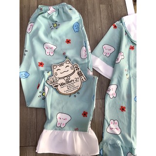 (BigSize Lụa) Đồ Bộ Pijama BigSize Lụa Hàn TNQD