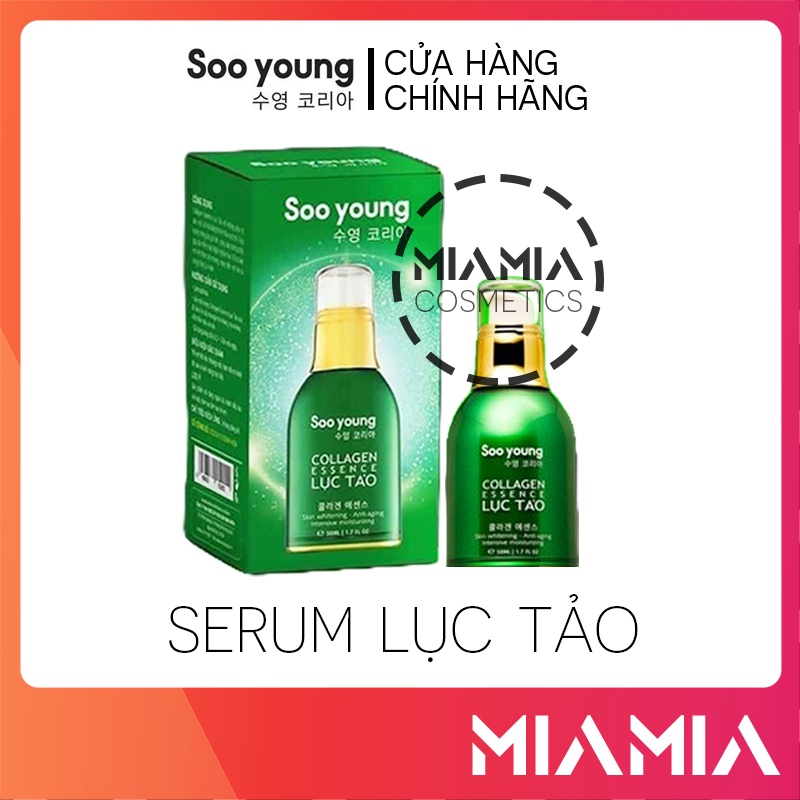 Combo Serum Lục Tảo Và Kem Face Dưỡng Soo Young Chính Hãng