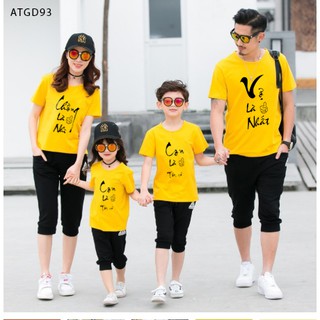 ÁO THUN GIA ĐÌNH IN CHỮ CON LÀ TẤT CẢ, VỢ LÀ NHẤT CHỒNG LÀ NHÌ ĐỦ MÀU ĐỦ SIZE -ATGD93