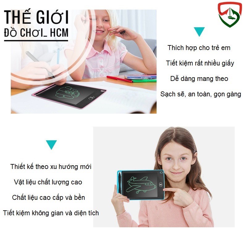 [VỪA CHƠI-VỪA HỌC] Đồ chơi Bảng viết thông minh LCD tự xóa 8.5 inch cho bé tập vẽ, tập viết, thúc đẩy tư duy sáng tạo