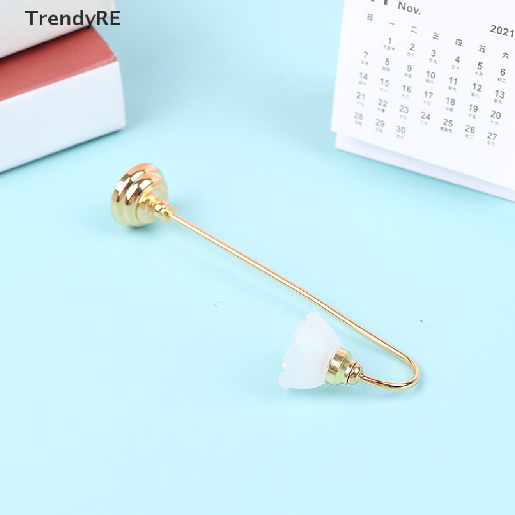 Trendy 1:12 Dollhouse Miniature Flower Cover Floor Lamp LED Battery Light Furniture Toy RE