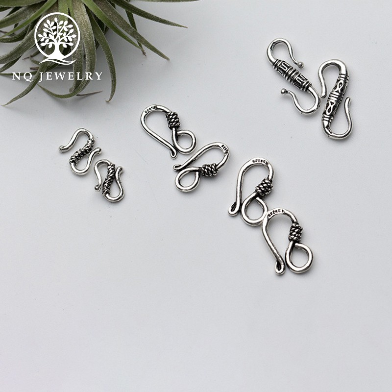 Charm bạc móc khóa chữ S lớn kết vòng tay, dây chuỗi - NQ Jewelry