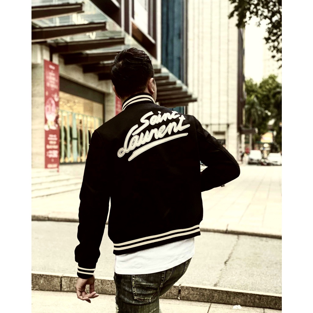 Áo khoác nam bomber nhung santlauren