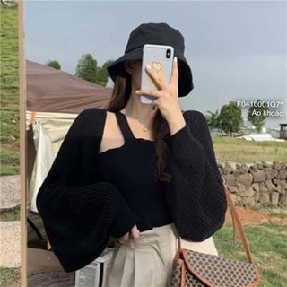 Áo khoác len croptop tay cánh dơi