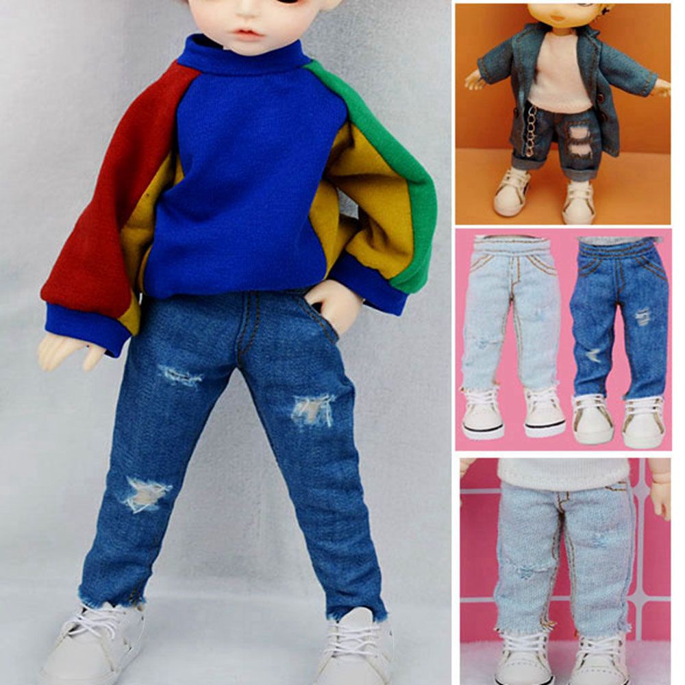 Phụ kiện trang phục cho búp bê đồ chơi 1/12 12~16cm cao cấp 37 kiểu tùy chọn gồm quần jean rách/áo khoác cho trẻ em