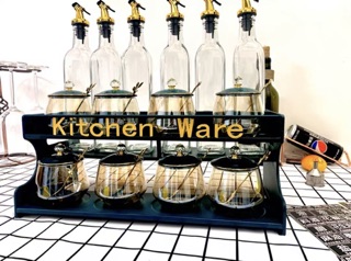 (Có sẵn ) Bộ hũ gia vị kitchen ware thuỷ tinh cao cấp