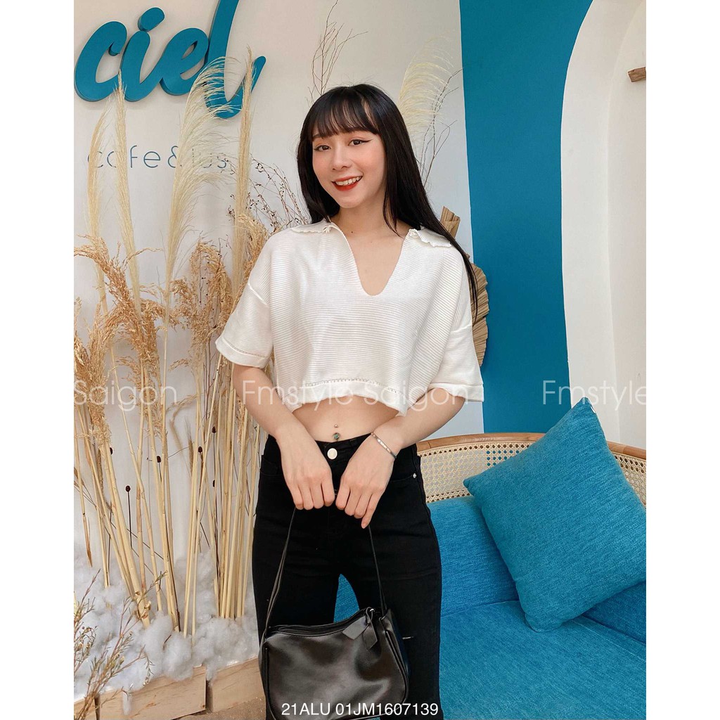 [Mã WASKT304 giảm 15% tối đa 30K đơn 99K] ÁO LEN CROP CỔ BẺ TAY DÀI (20ALU12G10102) | BigBuy360 - bigbuy360.vn