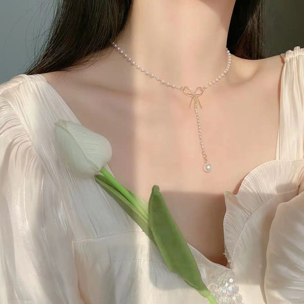 Dây chuyền vòng cổ Lolita MIX NƠ siêu sang chảnh hot nhất 2021 V64