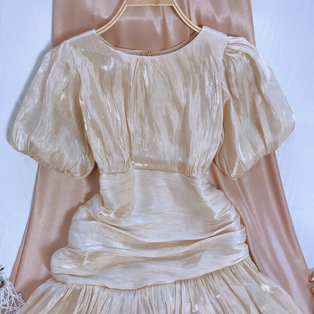 Đầm Dự Tiệc Đầm Thiết Kế Tùng Xòe Tay Phồng Nhún Eo Tôn Dáng Đẹp Xuất Sắc HNK309 | BigBuy360 - bigbuy360.vn