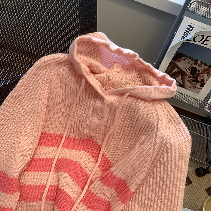 Áo Khoác sweater Dệt Kim Mỏng Có Mũ Trùm Thời Trang Thu Đông Mới Cho Nữ