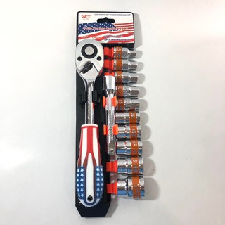 Bộ Tuýp Khẩu 10 Món 1/2'' Cần Tự Động TAT TOOLS Tặng Kèm Thanh Nối Dài 1/2 Cao Cấp