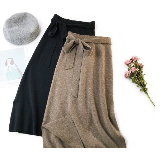 [Hàng sẵn] Chân váy dài, dáng chữ A, Chân váy len dệt kim rất đẹp