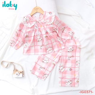 [25.6 GIẢM 40K ĐƠN 299K] Đồ ngủ pijama cho bé gái phối ren [52IG03710721]