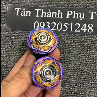 Gù inox SALAYA mẫu bông màu xanh titan - giá 1cặp - Đồ chơi xe