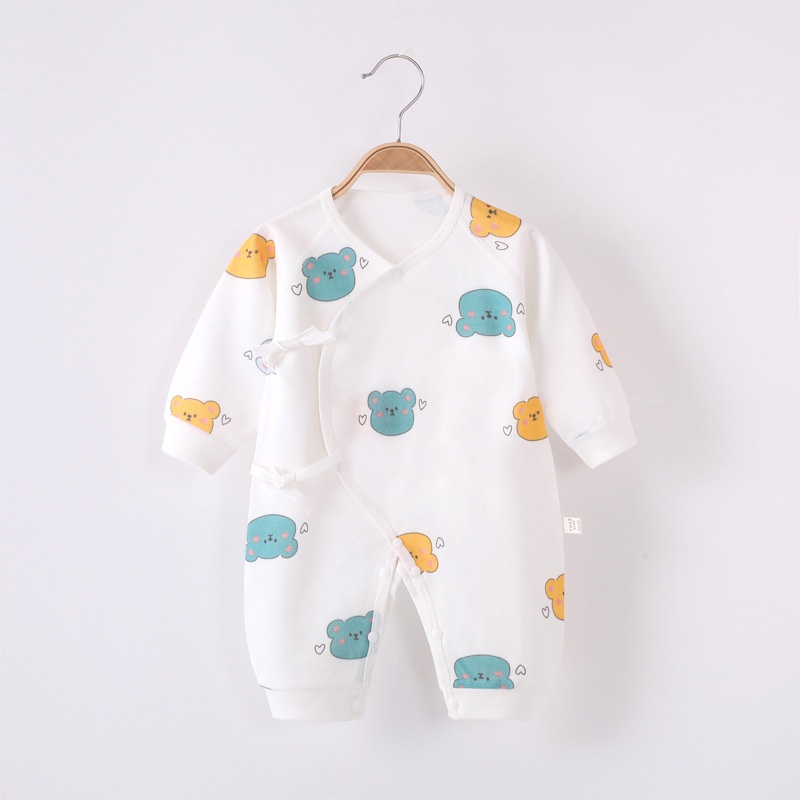 Bodysuit buộc dây dài tay cho bé, bộ body cho bé chất Thun mềm mịn đồ liền thân mẫu quần áo trẻ em 0-12M