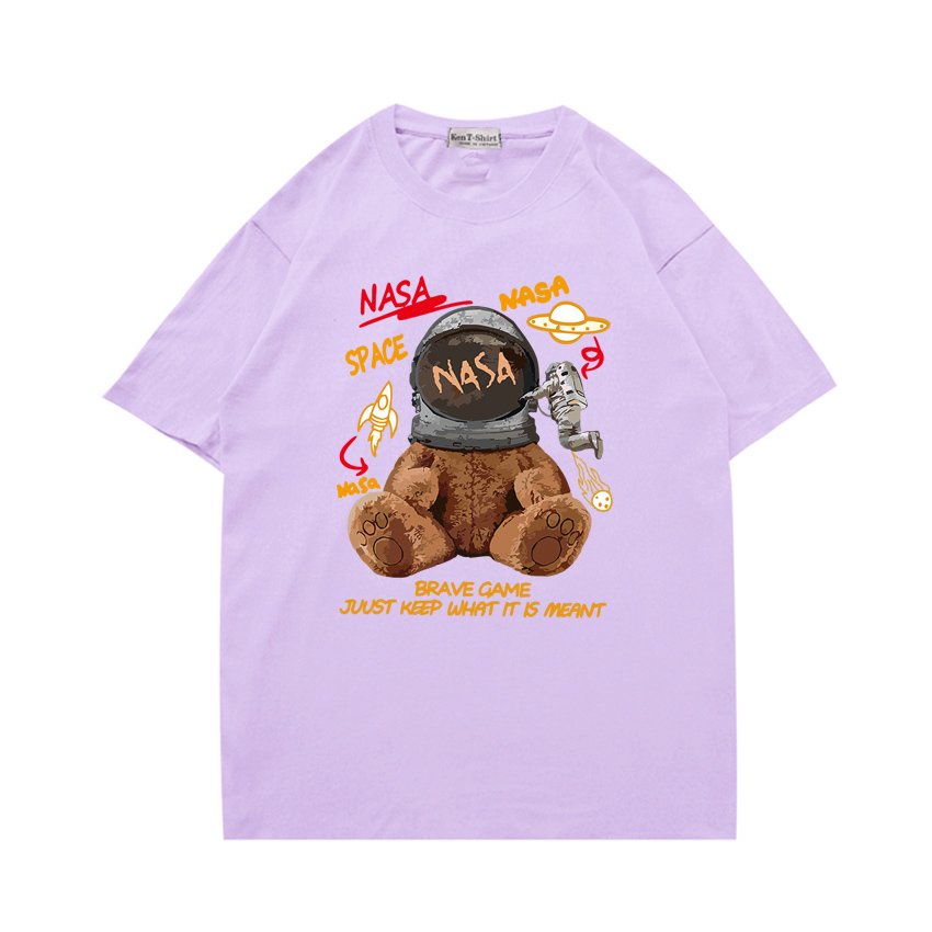 Áo phông tay ngắn nam nữ form rộng Gấu NASA 922 HY KOREA